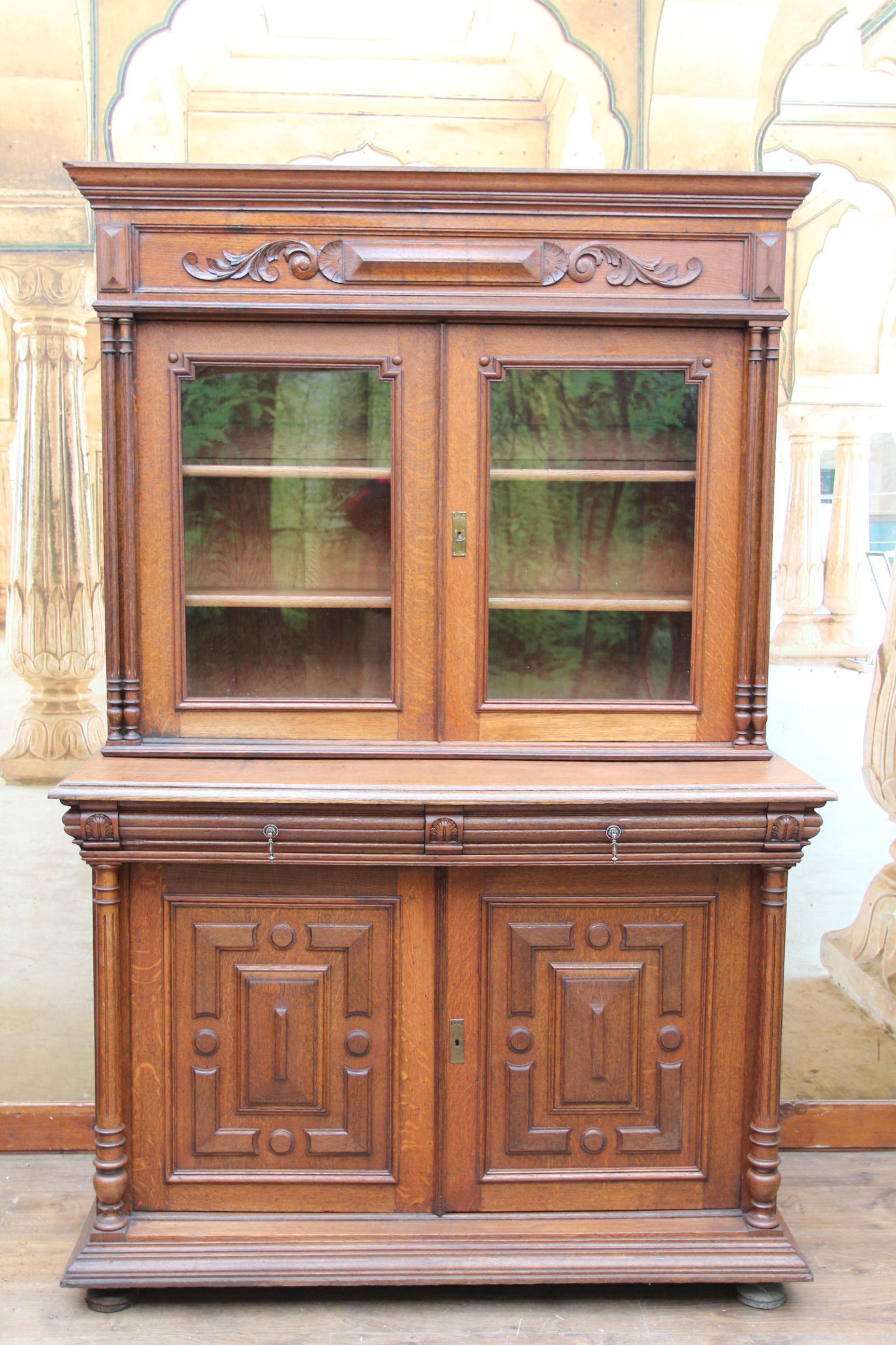 Gründerzeit Buffet-Bücherschrank-Vitrine